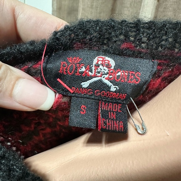 Royal Bones Red and Black Plaid Sweater - Picture 4 of 4